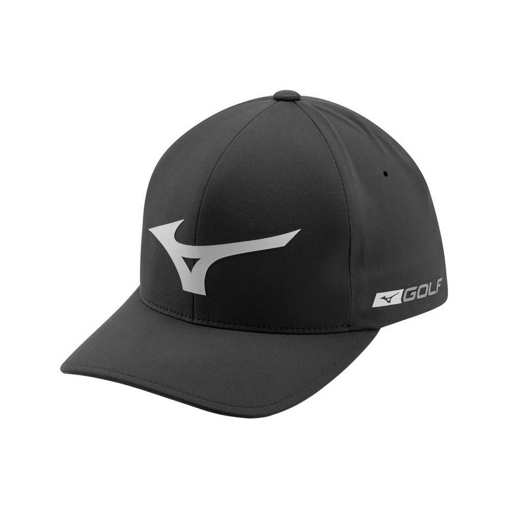 Mens Mizuno Tour Delta Golf Hat Black/Grey Philippines (QRBLXJ097)